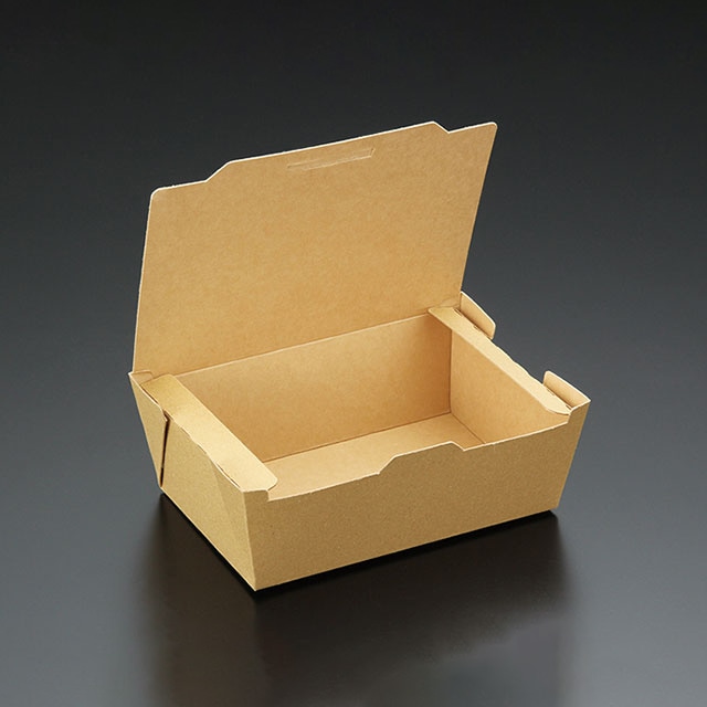 弁当容器 KMランチボックス M 未晒 25枚/袋(ご注文単位4袋)【直送品】