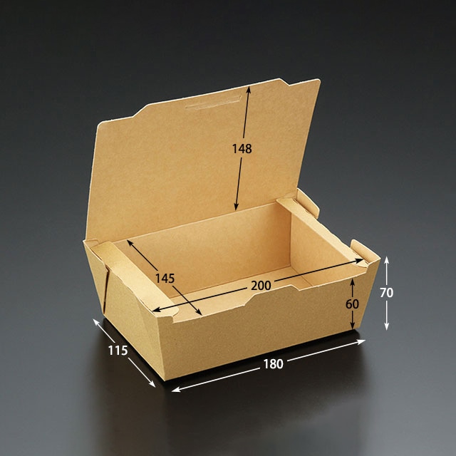 弁当容器 KMランチボックス M 未晒 25枚/袋(ご注文単位4袋)【直送品】