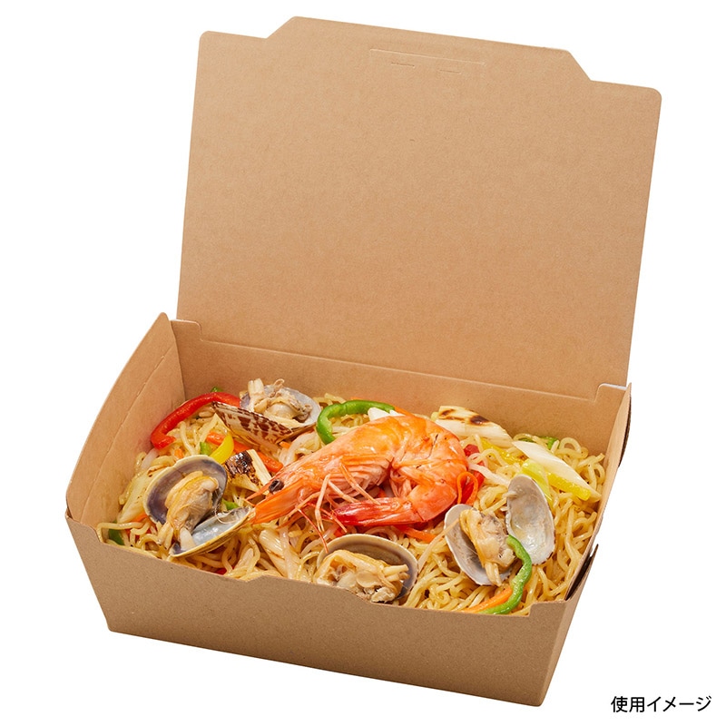 弁当容器 KMランチボックス M 未晒 25枚/袋(ご注文単位4袋)【直送品】