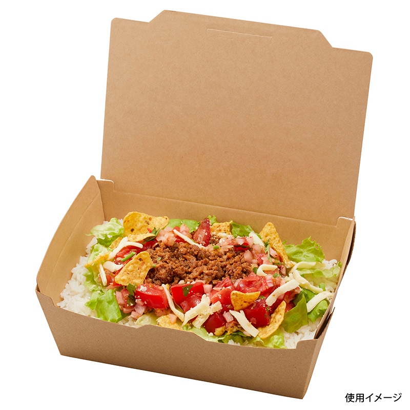 弁当容器 KMランチボックス M 未晒 25枚/袋(ご注文単位4袋)【直送品】