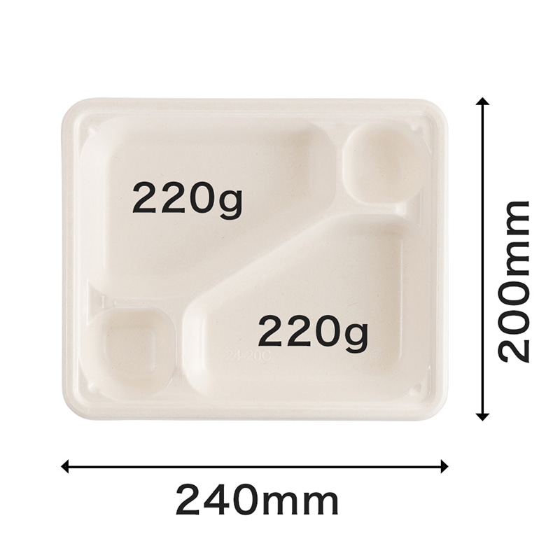 弁当容器 WB麦バガス弁当 ラミ 24-20C 50枚/袋(ご注文単位6袋)【直送品】