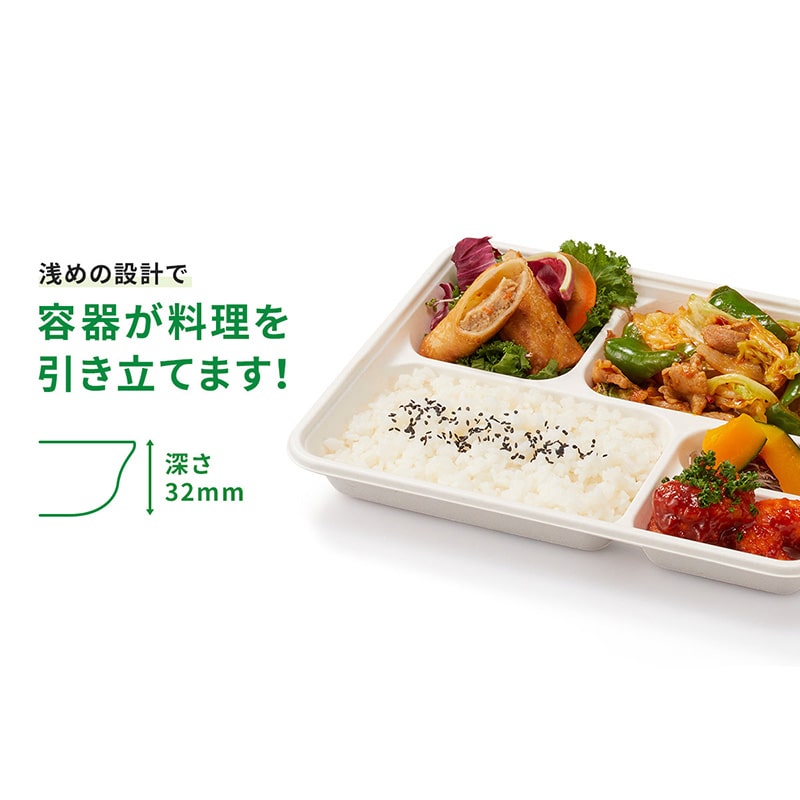 弁当容器 WB麦バガス弁当 ラミ 24-20C 50枚/袋(ご注文単位6袋)【直送品】