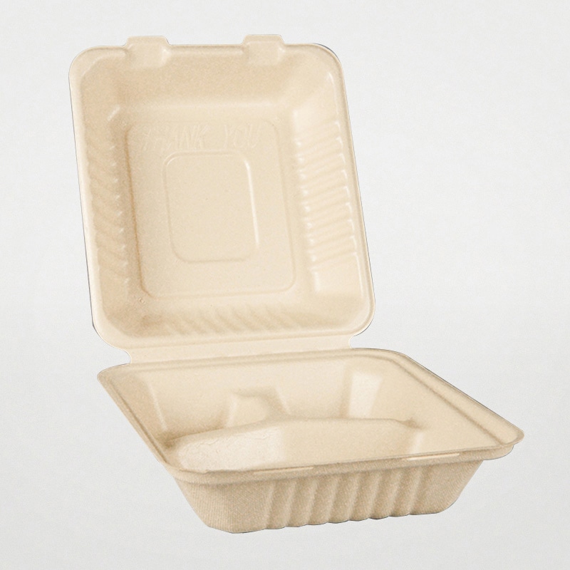 弁当容器 BB竹バガス ランチボックス 200-220-3 50枚/袋(ご注文単位4袋)【直送品】