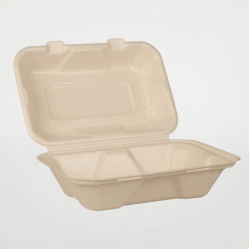 弁当容器　BB竹バガスランチボックス 220-150  50枚/袋（ご注文単位4袋）【直送品】