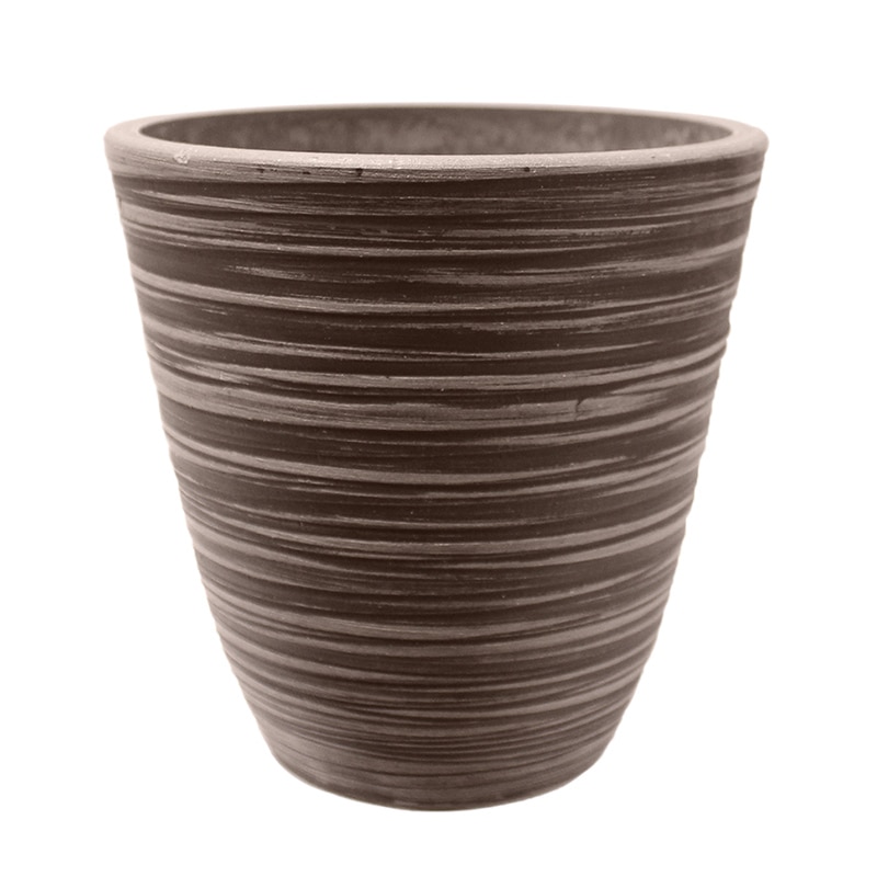 マッセ フラワーポット　ボーダー M　チョコ C-191 1個（ご注文単位4個）【直送品】