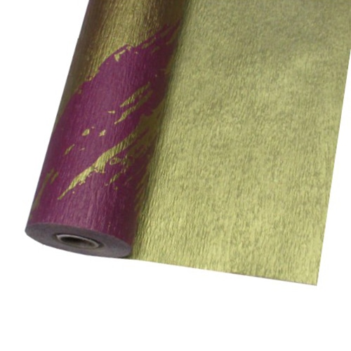 >マッセ ラッピングロール 墨絵クレープ No.33 パープル×ゴールド 25033 1本(ご注文単位1本)【直送品】