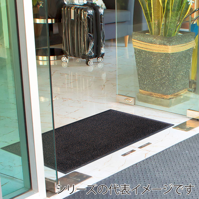クリーンテックス・ジャパン 玄関マット アイアンホース ストライプ ブラック/ブラウン 45×75cm BY00005 1枚(ご注文単位1枚)【直送品】