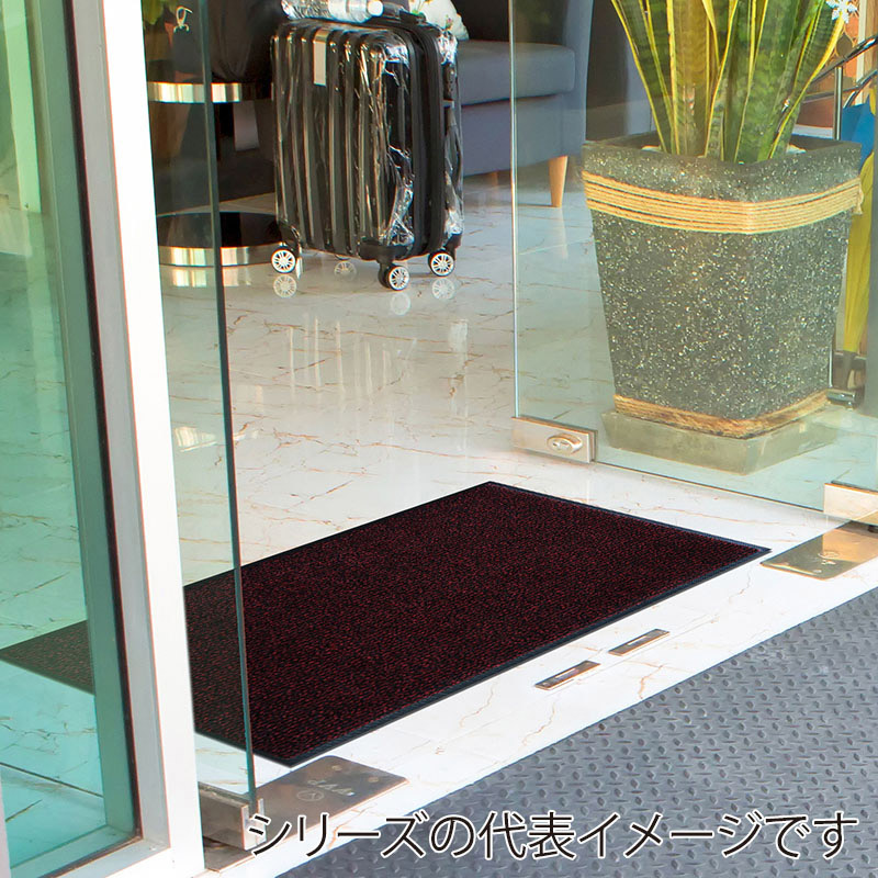 クリーンテックス・ジャパン 玄関マット アイアンホース ストライプ ブラック/スカーレット 90×150cm BY00023 1枚(ご注文単位1枚)【直送品】