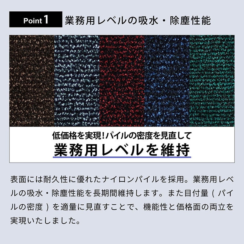 クリーンテックス・ジャパン 玄関マット アイアンホース ストライプ グリーン/ブラック 60×90cm BY00031 1枚(ご注文単位1枚)【直送品】