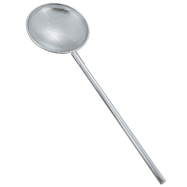 神子島製作所 18-8 パンチング 網ヒシャク φ25cm×柄100cm(穴径2mm) 1個(ご注文単位1個)【直送品】