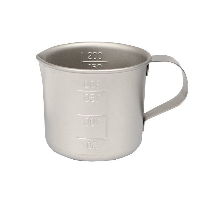 スギコ産業 チタン計量カップ ビーカー 口・手付 200cc SA1861-TN-632H-200cc 1個（ご注文単位1個）【直送品】