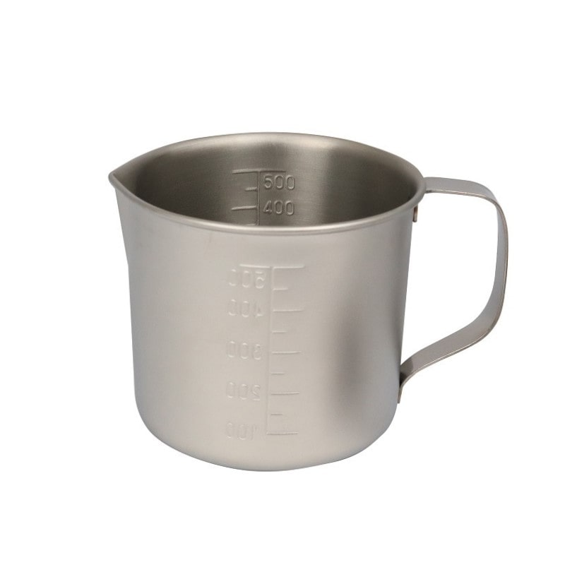 スギコ産業 チタン計量カップ ビーカー 口・手付 500cc SA1863-TN-634H-500cc 1個（ご注文単位1個）【直送品】