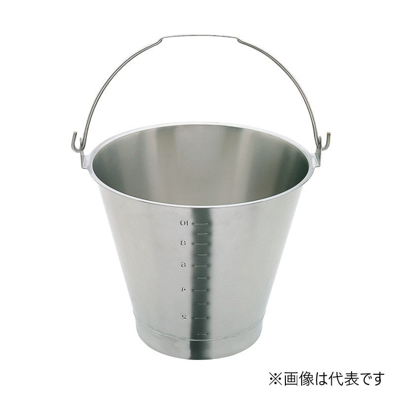 スギコ産業 18-8 目盛付バケツ ベース付 15L SA1801-SH-6549-15WBM 1個(ご注文単位1個)【直送品】
