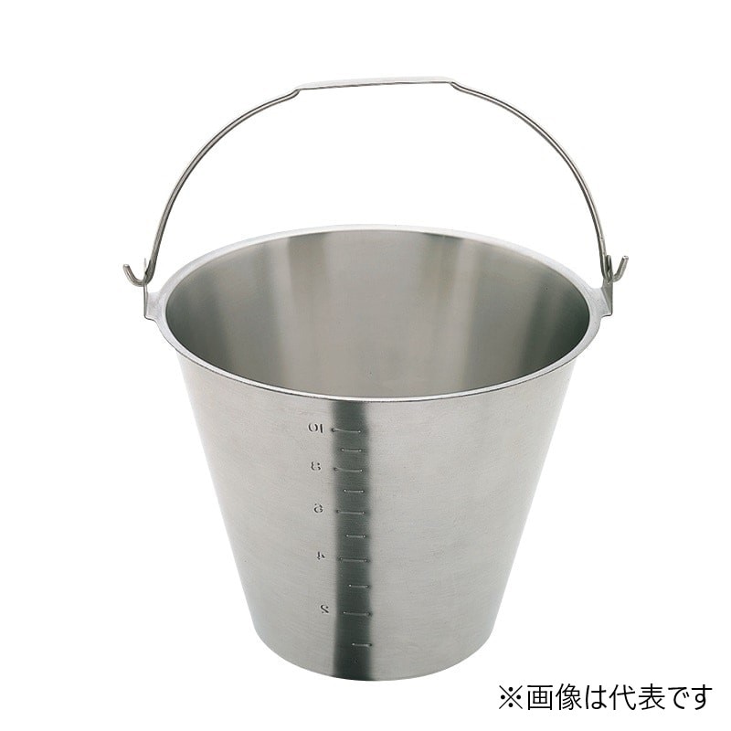 スギコ産業 18-8 目盛付バケツ ベースなし 20L SA1805-SH-6549-20NBM 1個(ご注文単位1個)【直送品】