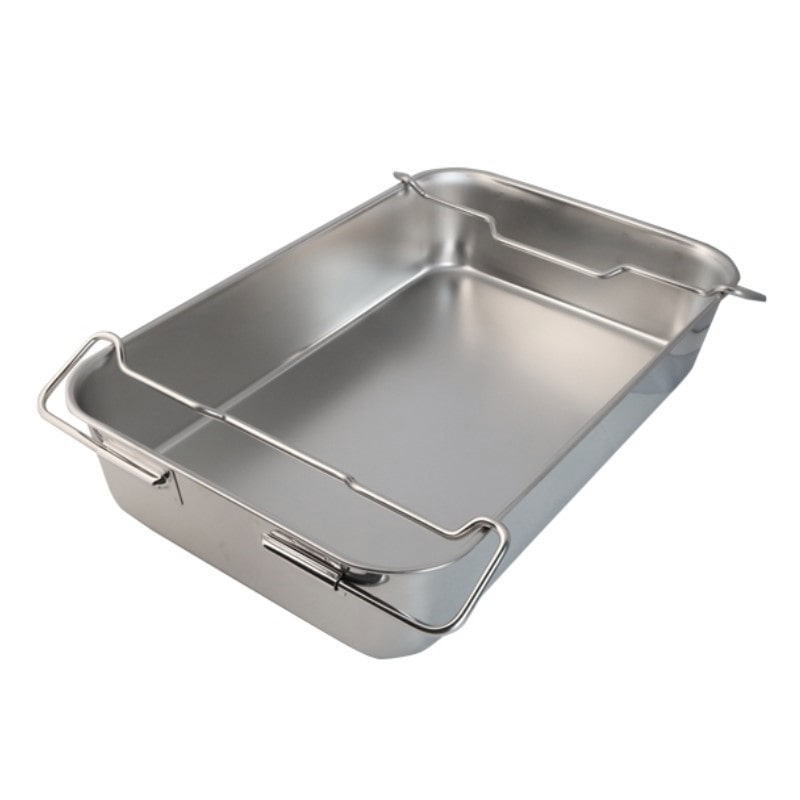 スギコ産業 18-8 給食バット運搬型 積み重ねハンドル付 研磨有 H120mm SA1903-SK-6038-5 1個(ご注文単位1個)【直送品】