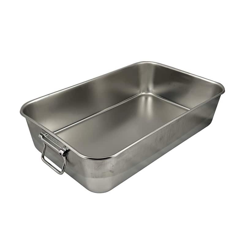 杉山工業 18-8給食バット・可動ハンドル 半カールフラット フランジ SK-6038XH 28L SA1883 1個（ご注文単位1個）【直送品】