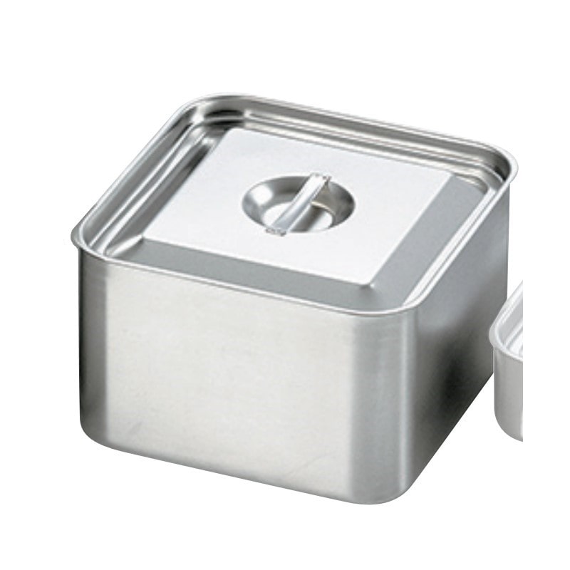 スギコ産業 18-8 角型ベインマリーポット フタ付 手無 250×250×H160mm SA0861-SH-3020NH 1個（ご注文単位1個）【直送品】