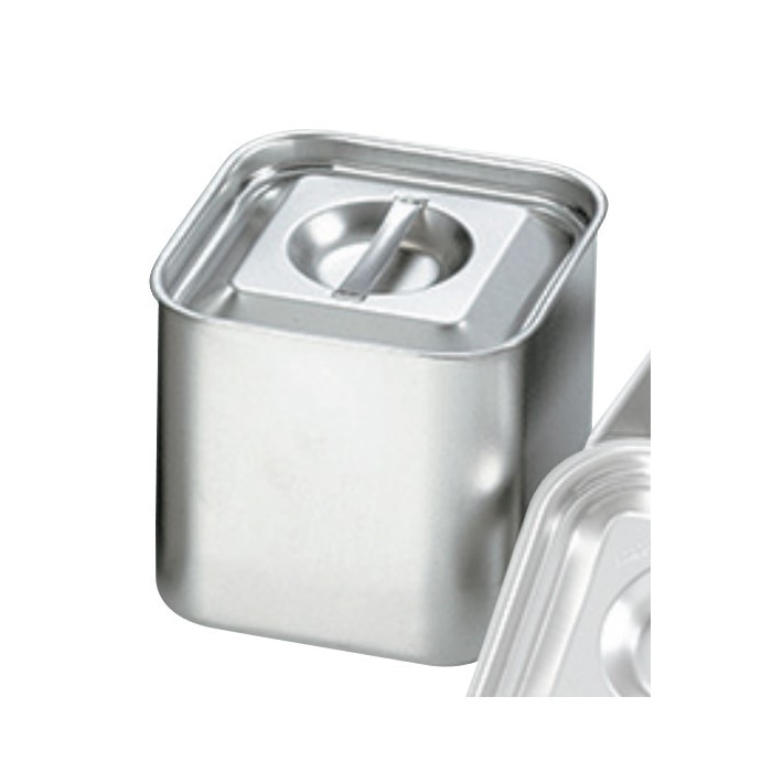 スギコ産業 18-8 角型ベインマリーポット フタ付 手無 165×165×H160mm SA0864-SH-3050NH 1個（ご注文単位1個）【直送品】