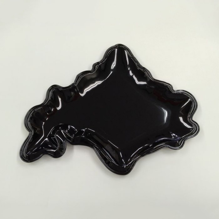 ニシキ プラスチック皿 北の大地 黒 10枚/袋（ご注文単位10袋）【直送品】