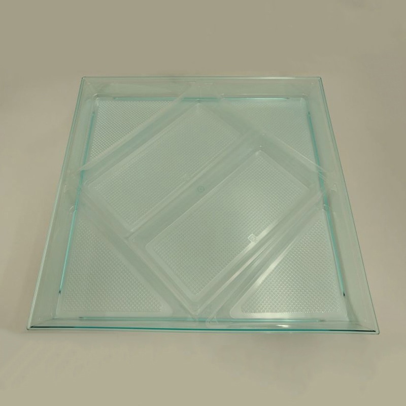 ニシキ プラスチック皿 角皿 中仕切D H-40 透明 40枚/袋（ご注文単位1袋）【直送品】