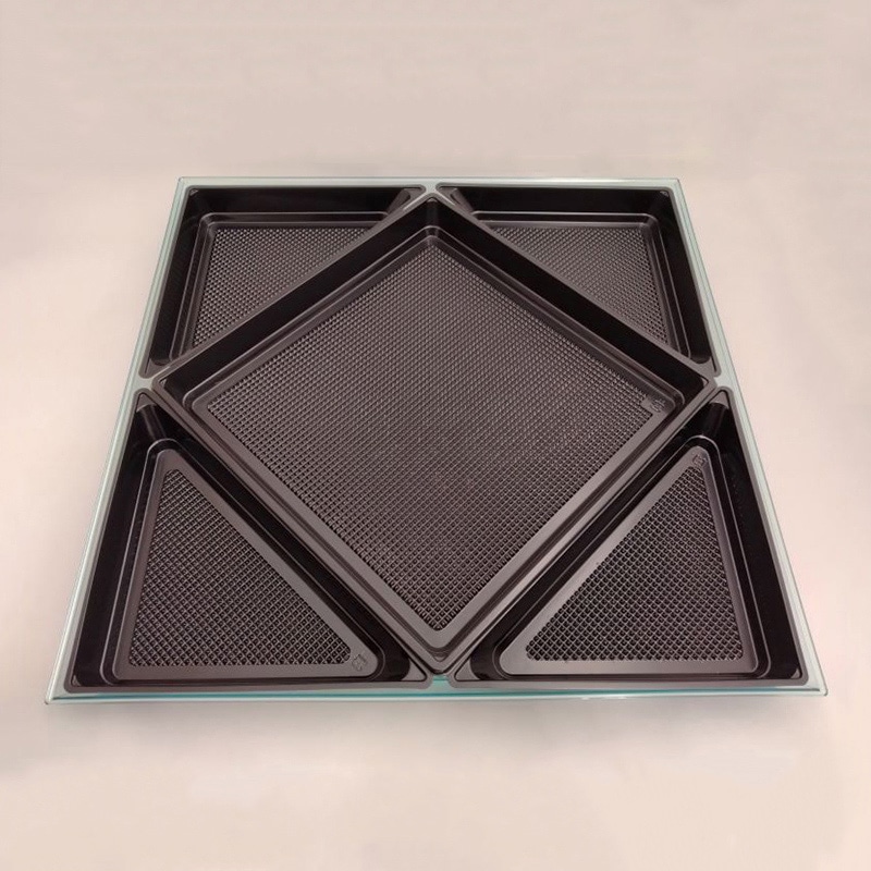 ニシキ プラスチック皿 角皿 中仕切A H-40 黒 40枚/袋（ご注文単位1袋）【直送品】