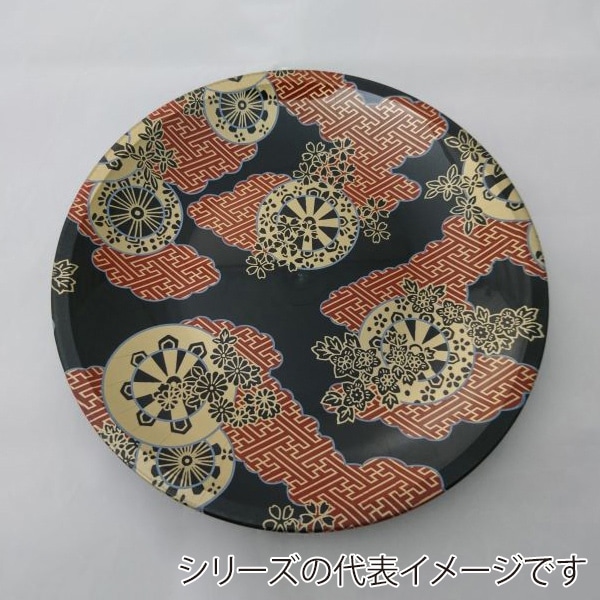 >ニシキ プラスチック皿 丸皿 D-37 御所車 10枚/袋(ご注文単位10袋)【直送品】