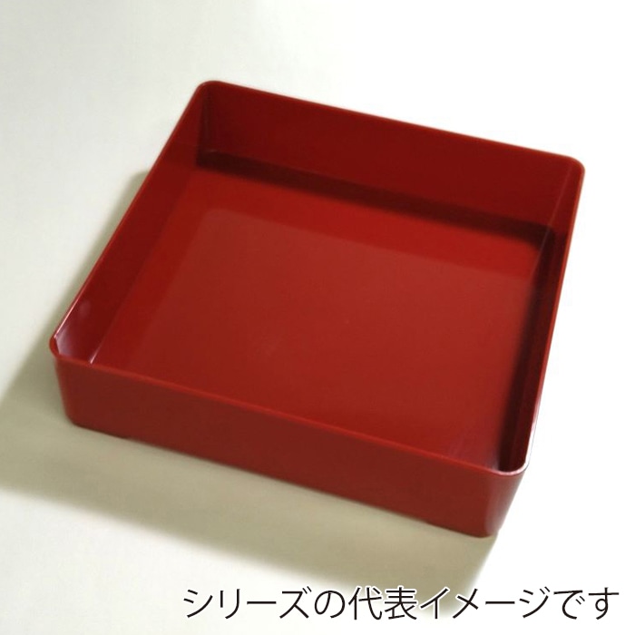 ニシキ 重箱容器 飛鳥 角型 本体 8寸（50） 赤 5枚/袋（ご注文単位6袋）【直送品】