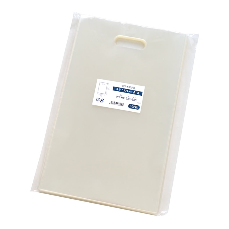 ナニワパック OPP手提げ袋 スライトパック A-4 100枚入 100枚/袋（ご注文単位10袋）【直送品】
