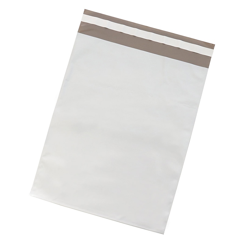 ナニワパック ポリエチレン製宅配袋 白／グレー Mサイズ 100枚入 100枚/袋（ご注文単位10袋）【直送品】