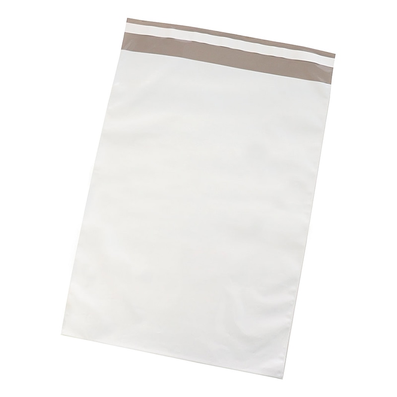 ナニワパック ポリエチレン製宅配袋 白／グレー Lサイズ 100枚入 100枚/袋（ご注文単位10袋）【直送品】