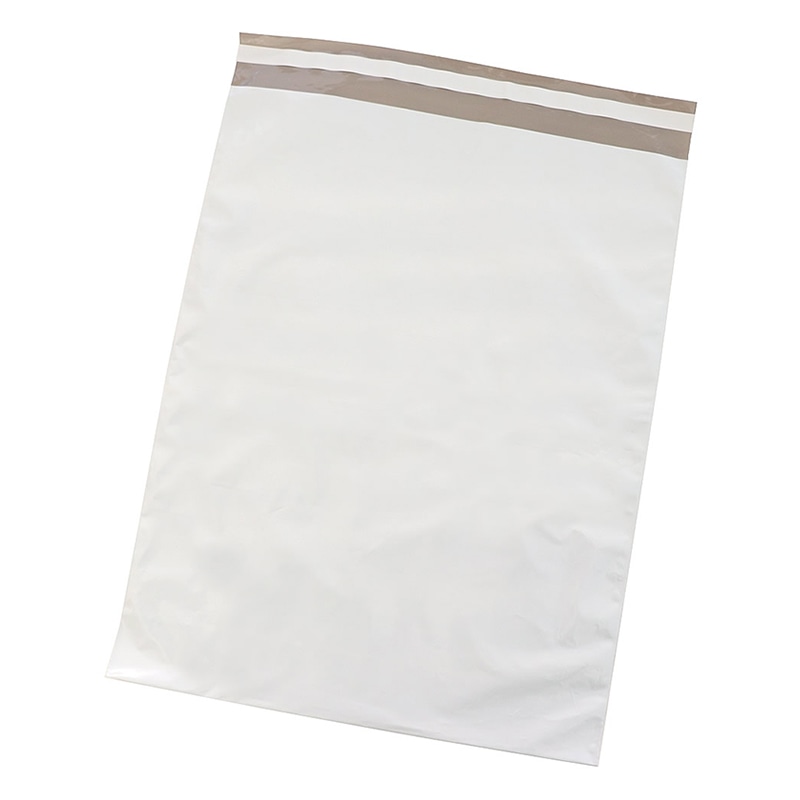 ナニワパック ポリエチレン製宅配袋 白／グレー LLサイズ 100枚入 100枚/袋（ご注文単位10袋）【直送品】