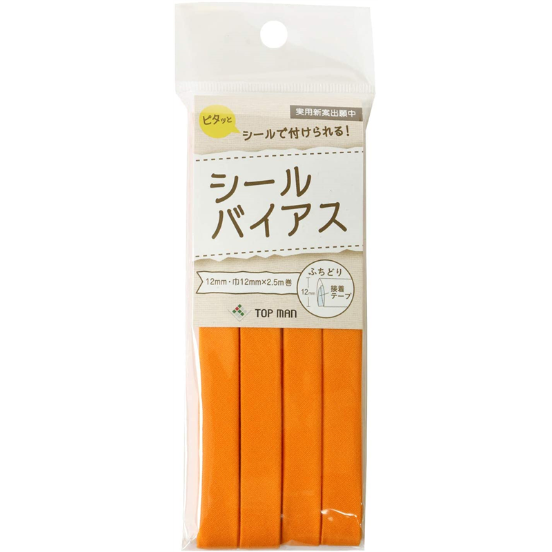 トップマン工業 シールバイアステープ オレンジ 巾12mm×2.5m巻 TM008-5 1枚（ご注文単位1枚）【直送品】