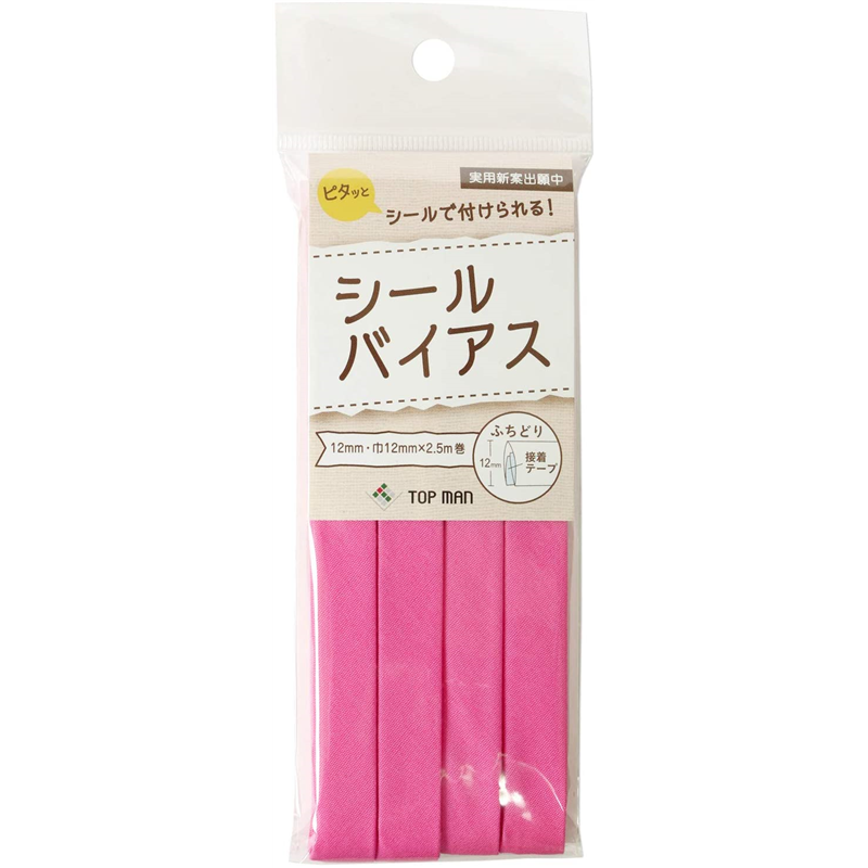 トップマン工業 シールバイアステープ ピーチピンク 巾12mm×2.5m巻 TM008-12 1枚（ご注文単位1枚）【直送品】