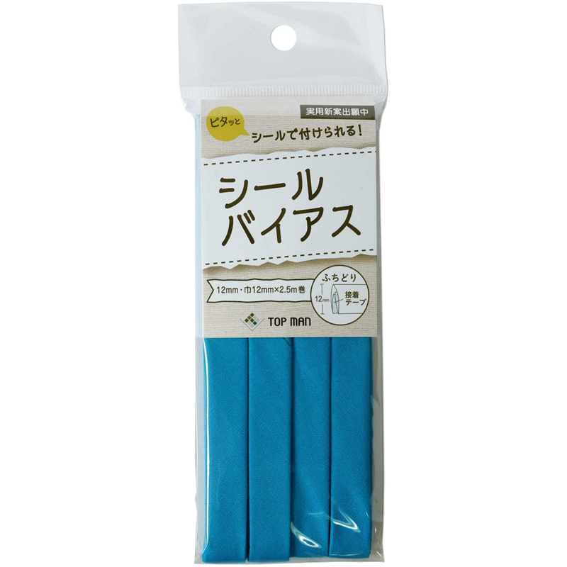 トップマン工業 シールバイアステープ ブルー 巾12mm×2.5m巻 TM008-18 1枚（ご注文単位1枚）【直送品】