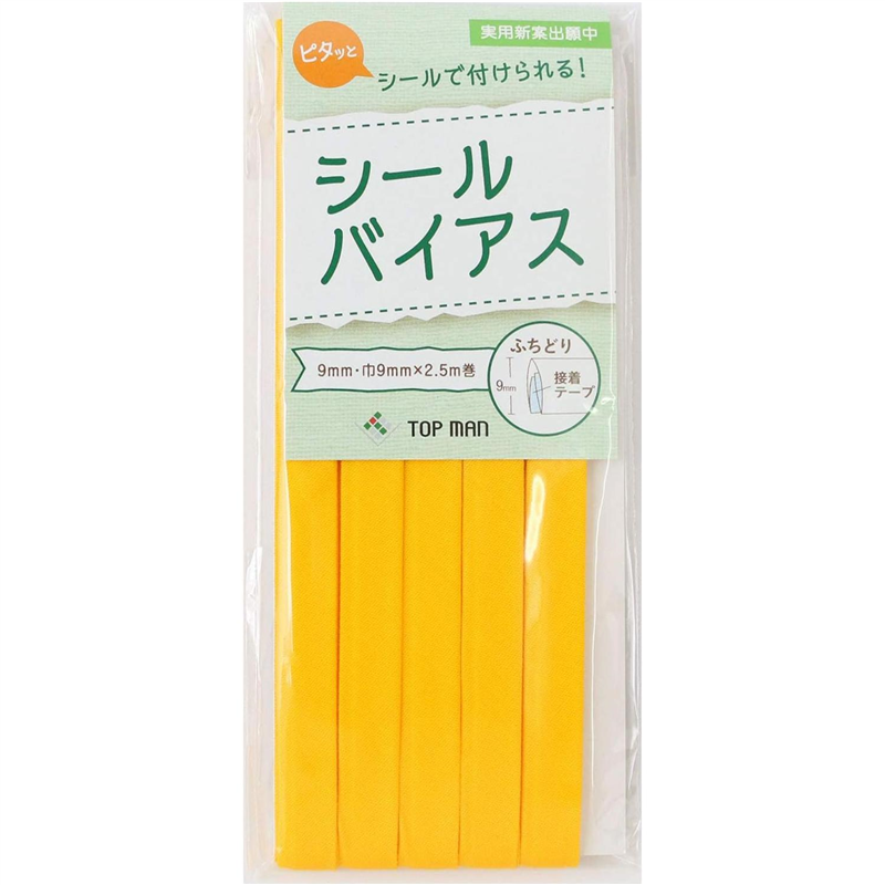 トップマン工業株式会社 シールバイアス 9mm巾 バナナイエロー TM012-4 1枚（ご注文単位1枚）【直送品】