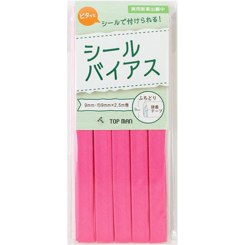 トップマン工業株式会社 シールバイアス 9mm巾 ピーチピンク TM012-12 1枚（ご注文単位1枚）【直送品】