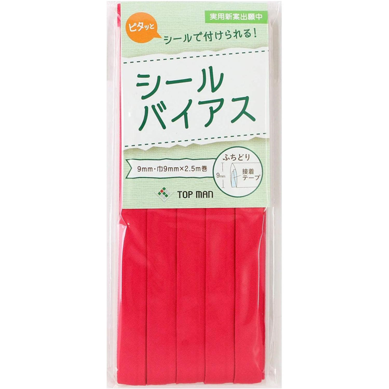 トップマン工業株式会社 シールバイアス 9mm巾 ローズピンク TM012-13 1枚（ご注文単位1枚）【直送品】