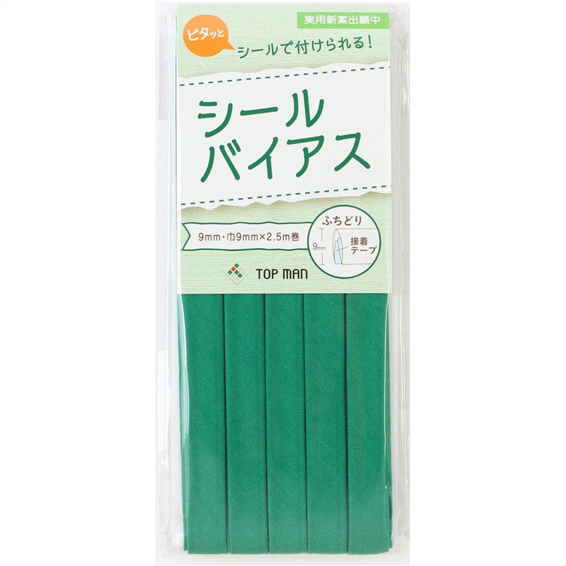 トップマン工業株式会社 シールバイアス 9mm巾 グリーン TM012-22 1枚（ご注文単位1枚）【直送品】
