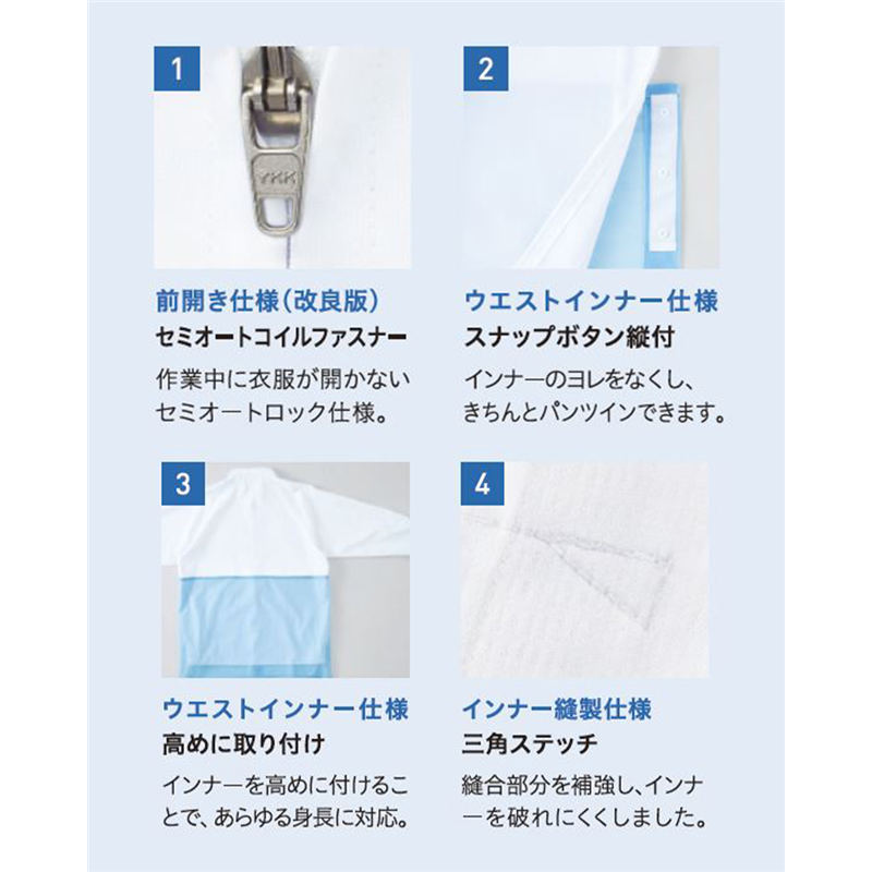 サーヴォ 男女兼用 長袖コート S ホワイト SZ421-W 1枚(ご注文単位1枚)【直送品】