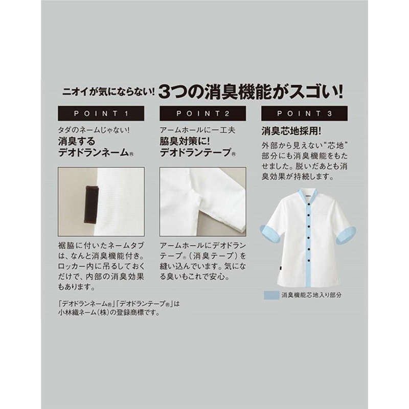 サーヴォ 男女兼用 ショップコート 七分袖 3L ホワイト ET7730 1枚(ご注文単位1枚)【直送品】
