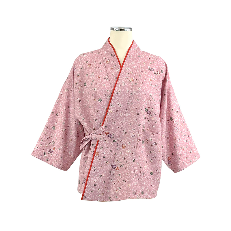 サーヴォ レディース 茶衣着 透かし文様に花柄 L ピンク OD246 1枚（ご注文単位1枚）【直送品】