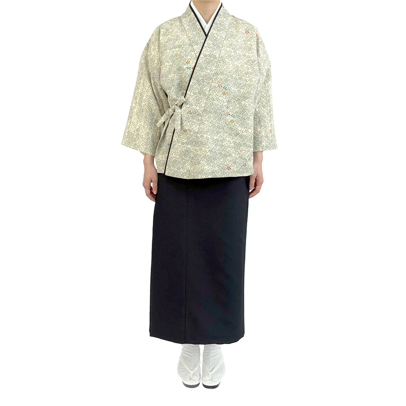 サーヴォ レディース 茶衣着 雲井ぼかし草小紋 L アイボリー OD254 1枚(ご注文単位1枚)【直送品】
