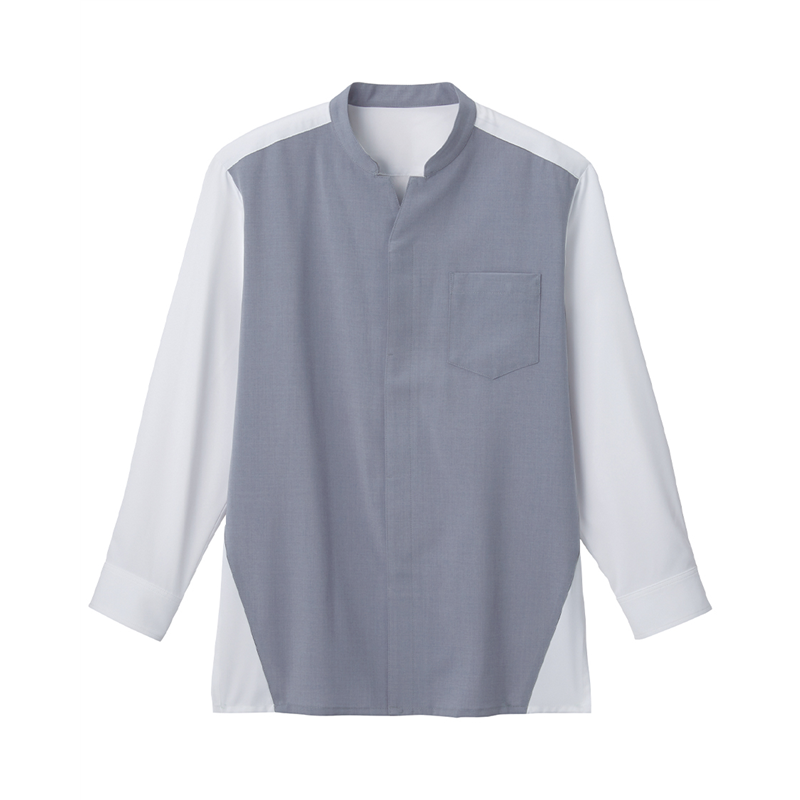 サーヴォ 男女兼用 シャツ 九分袖 4L ブルーグレー WP1501-B7 1枚（ご注文単位1枚）【直送品】