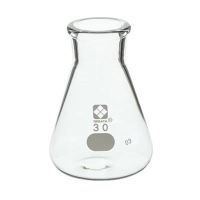 柴田　三角フラスコ　目安目盛付 30ML　010530-30A  1個（ご注文単位1個）【直送品】