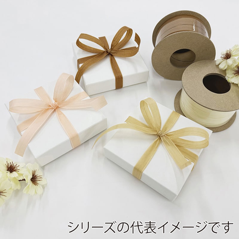 リボンワーク ルミナスペーパーリボン 12mm×25m 1 サンド 1巻（ご注文単位1巻）【直送品】