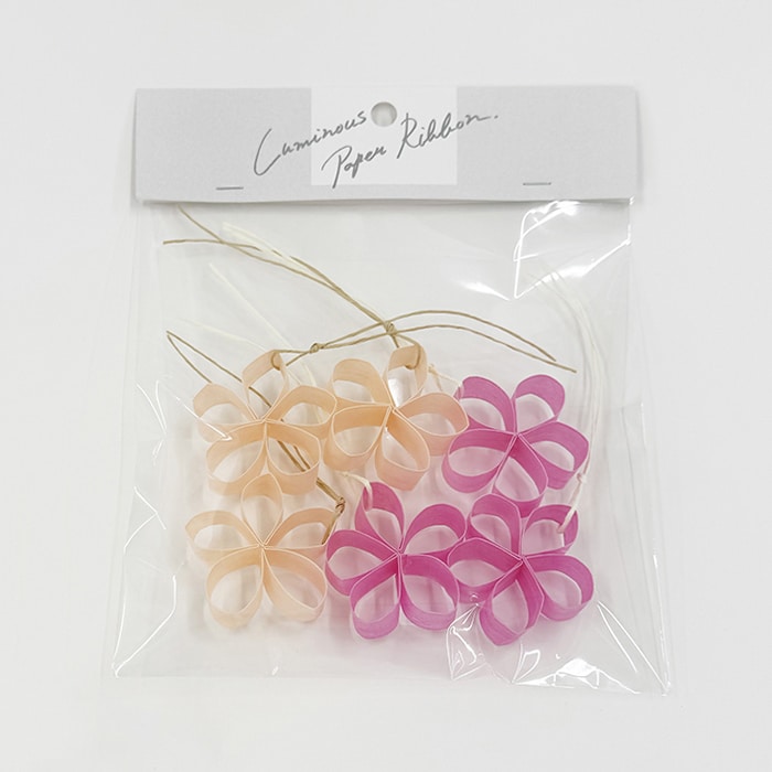 リボンワーク ルミナスペーパーリボン サクラ 6個入 ブーゲンビリア／ピンクソルト 1袋（ご注文単位1袋）【直送品】