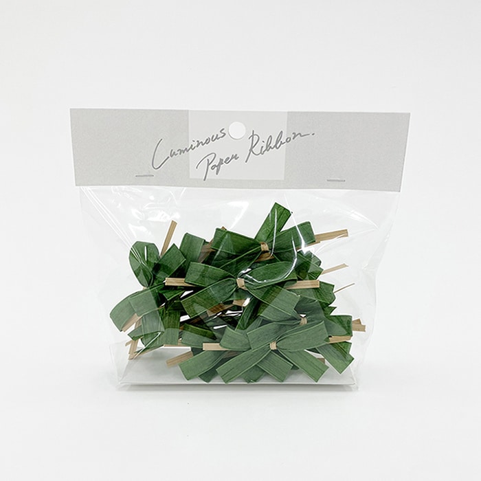 リボンワーク ルミナスペーパーリボン ミニリボンタイ 20個入 フォレスト 1袋（ご注文単位1袋）【直送品】