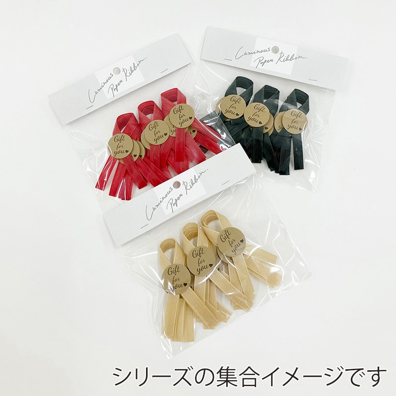 リボンワーク ルミナスペーパーリボン ギフト 12個入 チャコール 1袋（ご注文単位1袋）【直送品】