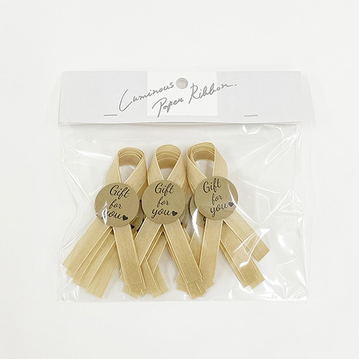 リボンワーク ルミナスペーパーリボン ギフト 12個入 サンド 1袋（ご注文単位1袋）【直送品】