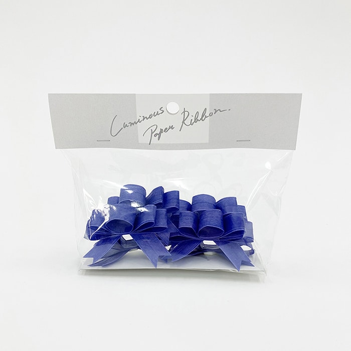 リボンワーク ルミナスペーパーリボン りぼん 6個入 コバルトセイジ 1袋（ご注文単位1袋）【直送品】